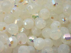 0140222 White Opal AB Two Way Facetted, 12 mm.-0