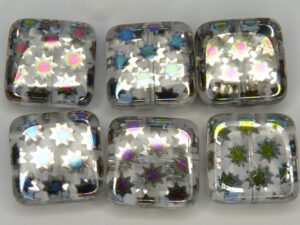 0150059 Crystal met Vitrail ster peacock. 18 x 18 mm.-0