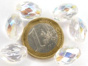 0150133 Crystal AB Oval facet. 14 x 10 mm.-0