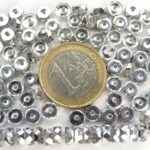 0150146 Crystal half Silver Flat Rondelle. 6 x 3 mm. 40 stuks-0