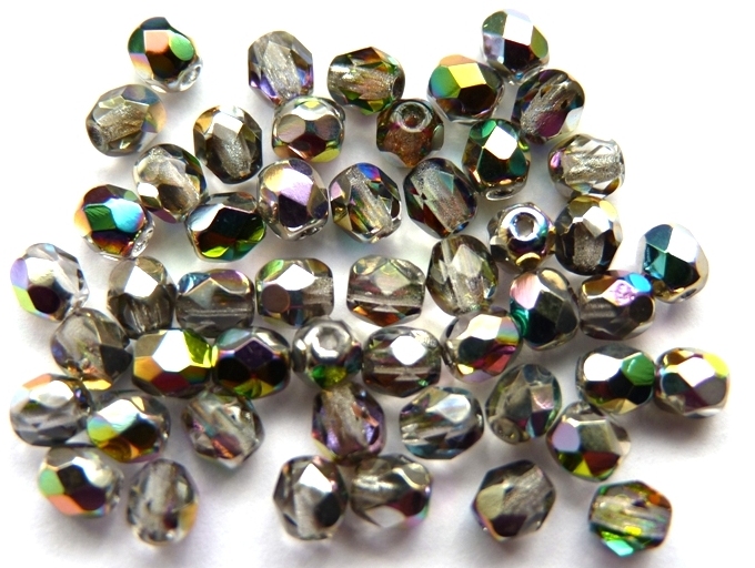 FP1-04-00030V Vitral Crystal Czech Glass Facet Firepolish 4mm FP1-04-00030V Vitral Crystal Czech Glass Facet Firepolish 4mm