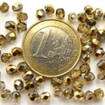 0150153 Crystal Half Dorado facet 3 mm. 50 Stuks-0
