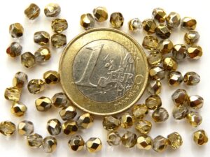 0150153 Crystal Half Dorado facet 3 mm. 50 Stuks-0