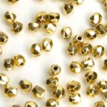 0150166 Aurum ( goud coated) facet 4 mm. 20 Pc.-0