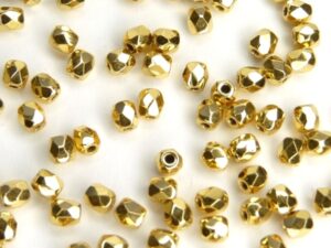 0150166 Aurum ( goud coated) facet 4 mm. 20 Pc.-0