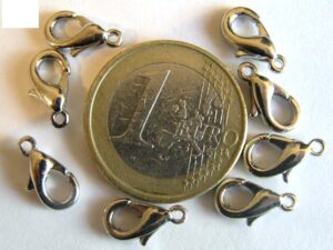 0160001 Karabijnslotjes nikkelkleur 12 mm. 8 Pc.-0