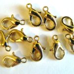 0170001 Karabijnslotjes goudkleur, eerste keus 10 mm. 5 Pc.-0