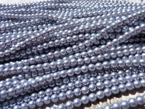 03-132-19001-70444 Shiny Silver Grey Glass Pearl 150 Pc.-0