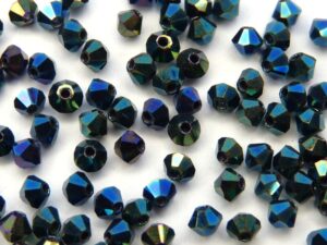 03-MC-23980-21455 Jet Green Iris bicones 3 mm
