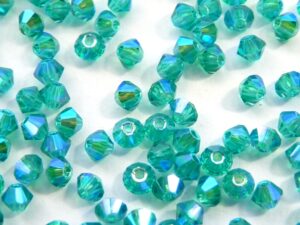 03-MC-60220-28701x2 Bicones Blue Zircon 2xAB 50 Pc.-0