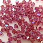 03-MC-70350-28701 Bicones Fuchsia met AB 3 mm. 50 St-0