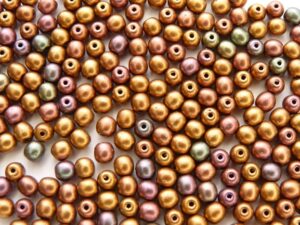 04-R-00030-01640 Silky Metallic Purple Gold Mix round 4 mm. 120 Pc.-0