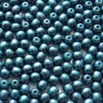 04-R-03000-25033 Pastel Silky Pearl Teal ( Petrol) round 4 mm. 60 Pc.-0