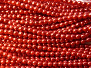 04-132-19001-70495 Shiny Red Glass Pearl 4 mm. 115 Pc.-0