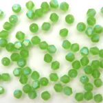 04-BFP-50520-28771 Matt Peridot AB Bicone Firepolished 40 Pc.-0