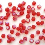 04-BFP-90070-28771 Matt Siam Red AB Bicone Firepolished 40 Pc.-0