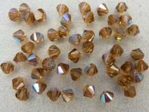 04-MC-10220-28701 Bicones Smoke Topaz AB 4 mm. 50 Pc.-0