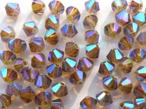 04-MC-10220-28701x2 Bicone, Light Smoked Topaz ABx2, 4 mm. 50 Pc-0