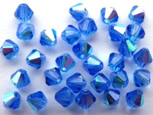 04-MC-30050-28701 Bicone, Sapphire met AB, 4 mm 50 Pc-0