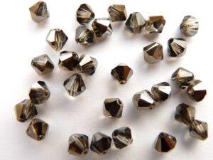 04-MC-10220-22601 Bicone, Smoked Topaz Satin, 4 mm. 50 Pc.-0