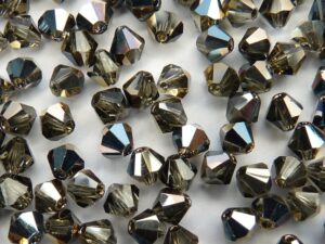 04-MC-40020-27637 Bicone, Black Diamond Blue Sky 4 mm. 50 Pc-0