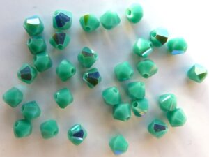 04-MC-63140-28701 Bicone Opaque Green Turquoise AB 4 mm. 50 Pc.-0