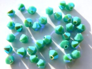 04-MC-63140-28701x2 Bicone Opaque Green Turquoise 2xAB 4 mm. 50 Pc-0