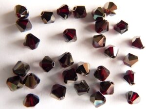 04-MC-90110-22601 Bicone, Garnet Satin, 4 mm. 50 Pc.-0