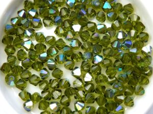 04-MC-50230-28701 Bicones Olivine AB 4mm. 50 Pc.-10610