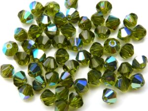 04-MC-50230-28701 Bicones Olivine AB 4mm. 50 Pc.-10609