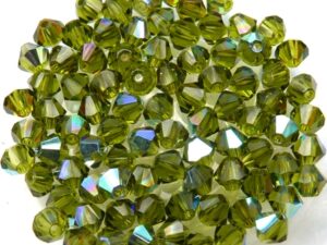 04-MC-50230-28701 Bicones Olivine AB 4mm. 50 Pc.-0