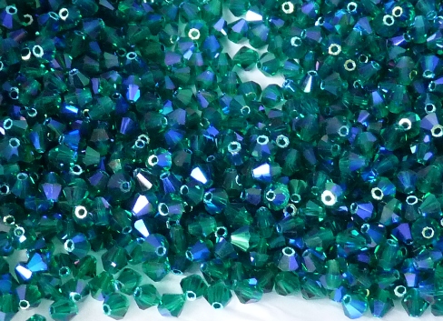 04-MC-50730-28701x2 Bicone Emerald 2X AB 50 Pc.-0 04-MC-50730-28701x2 Bicone Emerald 2X AB 50 Pc.-0