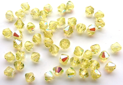 04-MC-80100-28701 Bicones, Jonquil met AB 50 Pc.-0 04-MC-80100-28701 Bicones, Jonquil met AB 50 Pc.-0