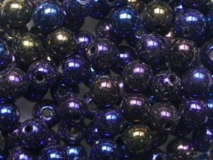 04-r-23980-21435 Jet Blue Iris Druk Round Glass beads 4 mm color 23980-21435