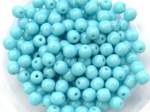 04-R-63030 Opaque Blue Turquoise round 4 mm. 100 pc.-15610