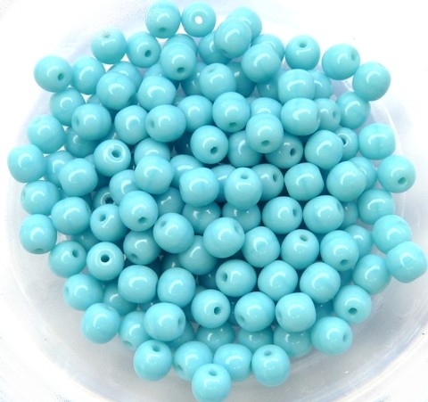 04-R-63030 Opaque Blue Turquoise round 4 mm. 100 pc.-15610