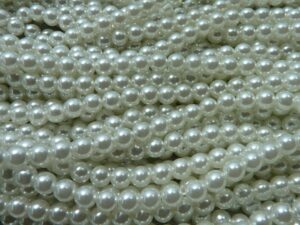 06-132-19001-70400 White 6 mm. Glass Pearl 100 Pc.-0