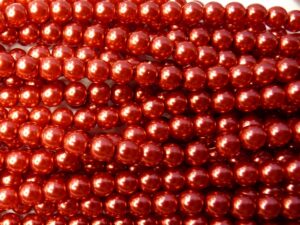 06-132-19001-70495 Red 6 mm Glass Pearl 30 pc-0