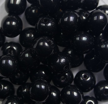 06-R-23980 6 mm druk round beads jet color 23980