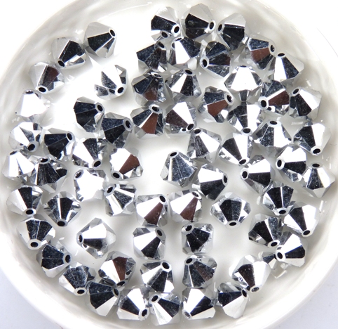 06-MC-00010-27000 Bicones Crystal Full Labrador ( silver) 24 Pc-0