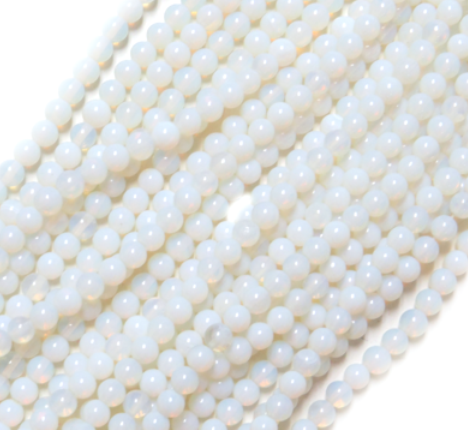 06-R-01000 White Opal round 6 mm. 50 Pc.-11660