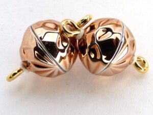 Acryl Magnetic Clasp: Barock Line Shiny Copper 10 mm.-0