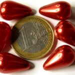 132-99205-70495 Red Pearl Drop 17 x 10.5 mm.-0