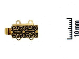 13495-02-26 Slotje met springtong mechanisme, 23 Krt Gold Old Plated-2816