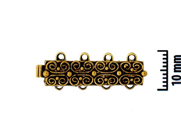13495-04-26 Slotje met springtong mechanisme, 23 Krt Gold Old Plated-2820