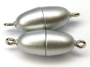 Acryl Magnetic Clasp: Oval Chrome Mat 17 x 8 mm.-0