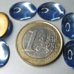 Cab-3002 Light Sapphire Oval Goldfoiled 14 x 10 mm. 6 stuks-0