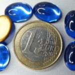 Cab-3005 Sapphire Oval Goldfoiled 14×10 mm. 6 stuks-0