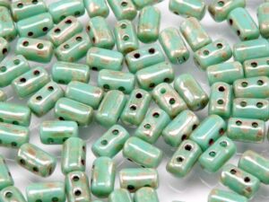 Rul-63130-43400 Opaque Green Turquoise Silver Travertin Rulla 10-0