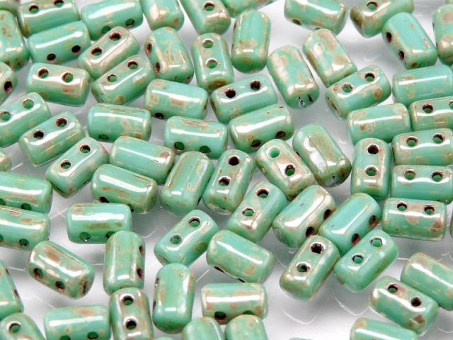 Rul-63130-43400 Opaque Green Turquoise Silver Travertin Rulla 10-0 Rul-63130-43400 Opaque Green Turquoise Silver Travertin Rulla 10-0